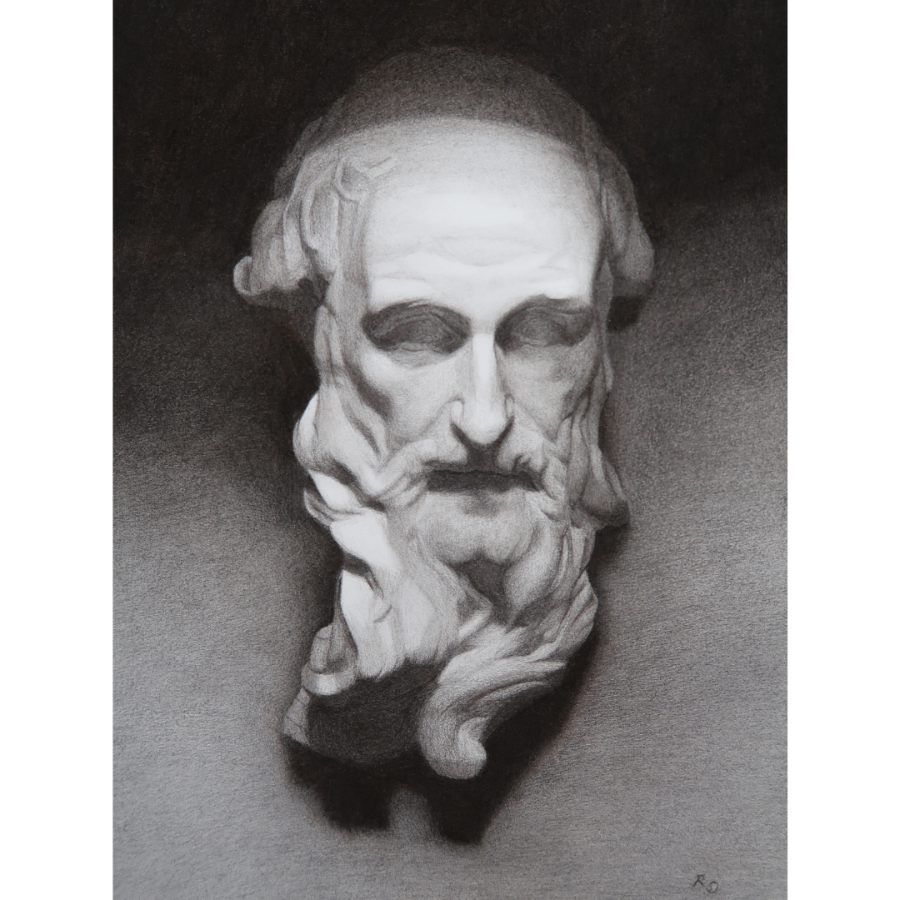 St. Gerome | Realist Charcoal Drawing