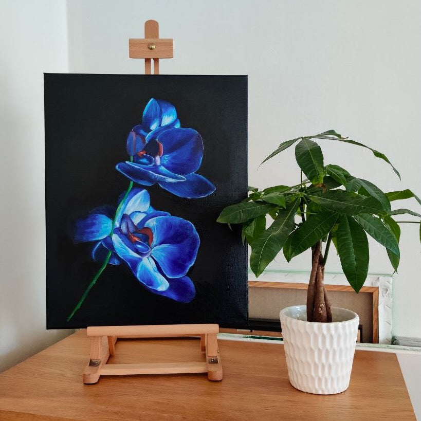 Luminous Blue Orchid | Oil on Canvas