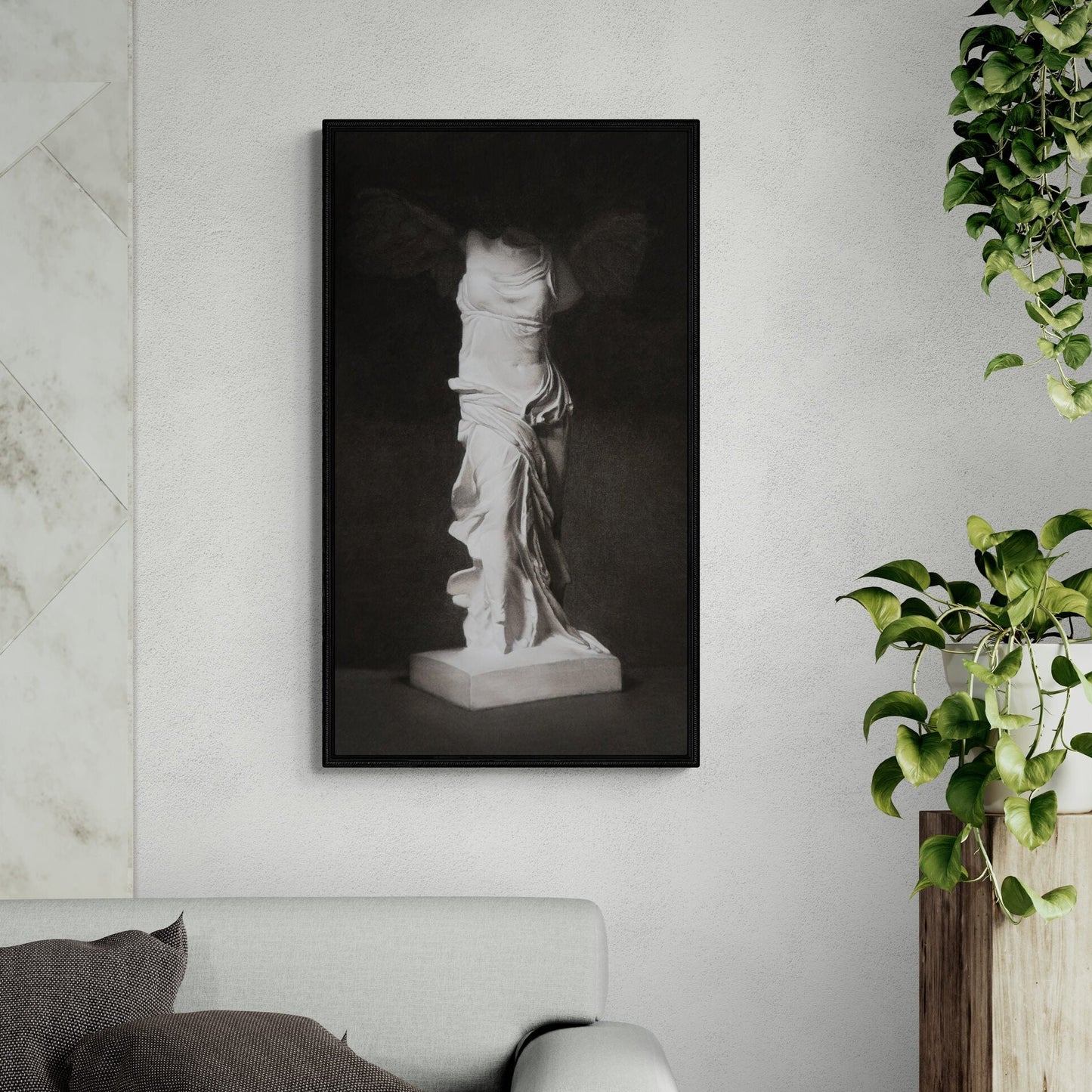 Nike Goddess of Victory | Realist Charcoal Drawing