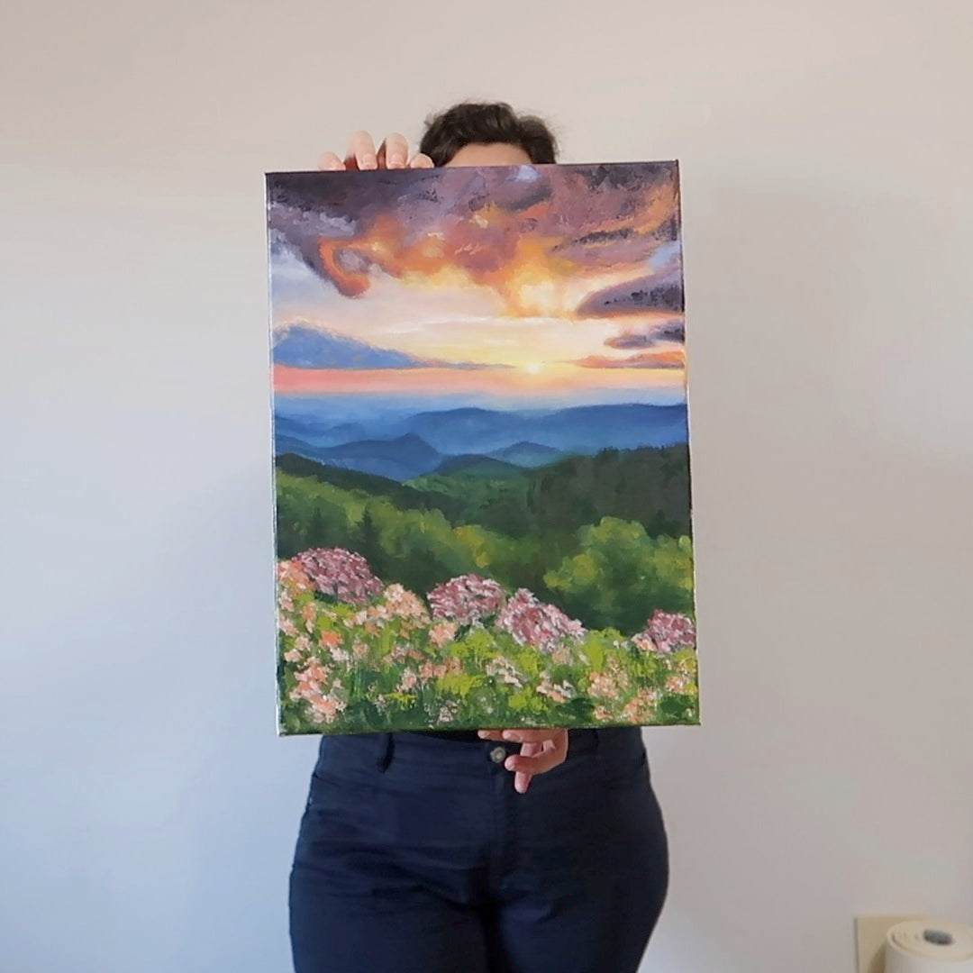 Sunset Landscape in Oil