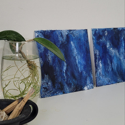 Fuyune - Sound of Winter | Abstract Acrylic Landscape Painting