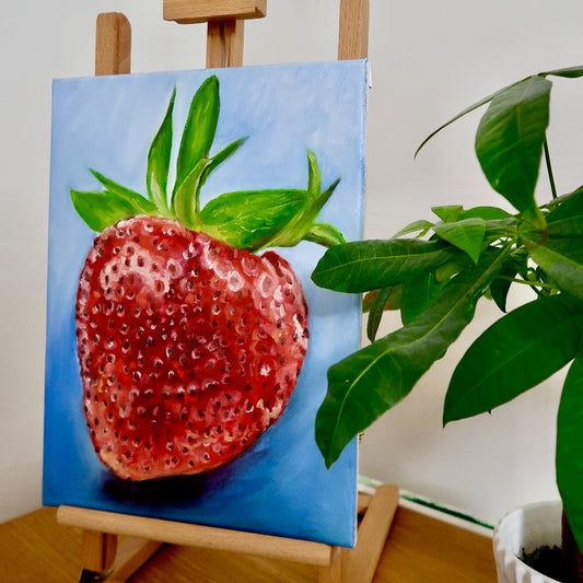 Vibrant Strawberry Oil Painting