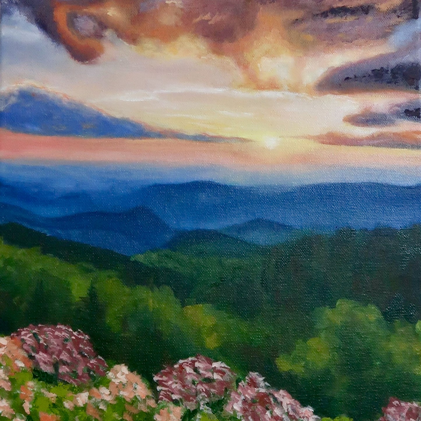 Sunset Landscape in Oil