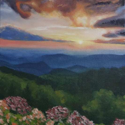 Sunset Landscape in Oil