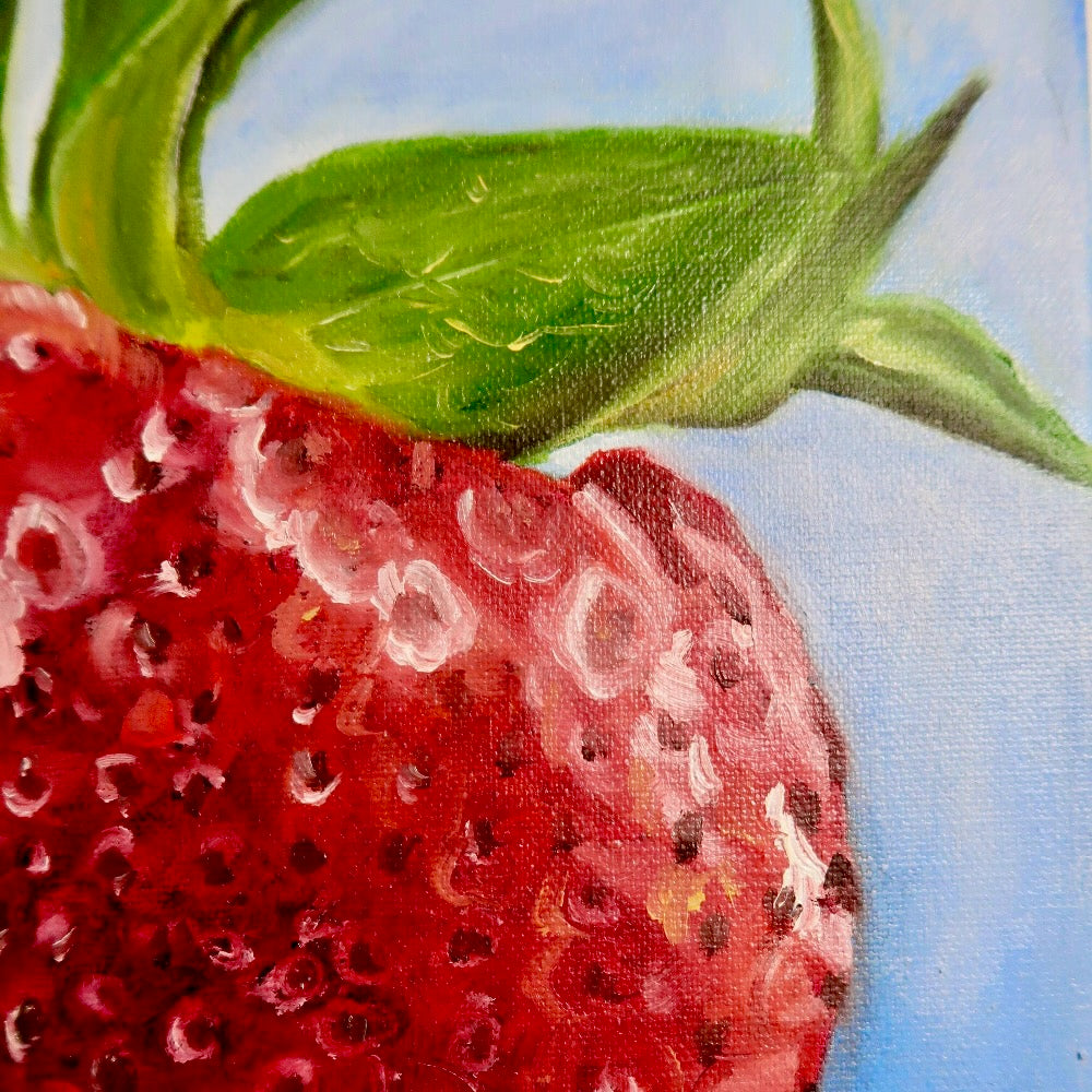 Vibrant Strawberry Oil Painting