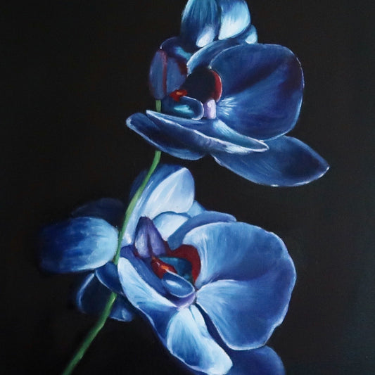 Luminous Blue Orchid | Oil on Canvas