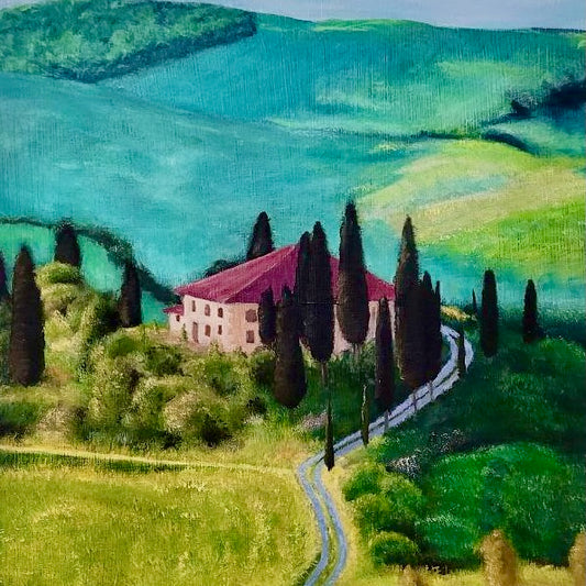 Vibrant Tuscan Landscape in Oil