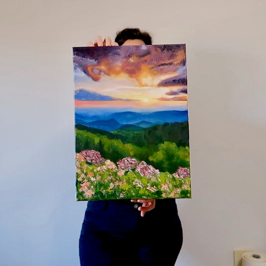 Sunset Landscape in Oil