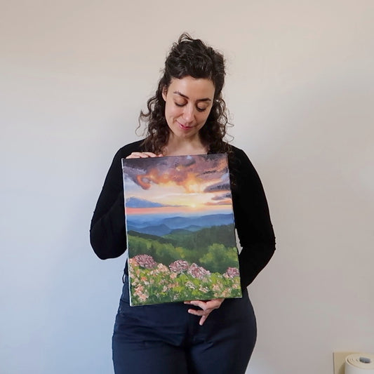 Sunset Landscape in Oil