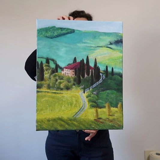 Vibrant Tuscan Landscape in Oil