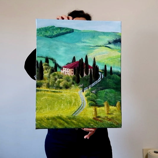 Vibrant Tuscan Landscape in Oil